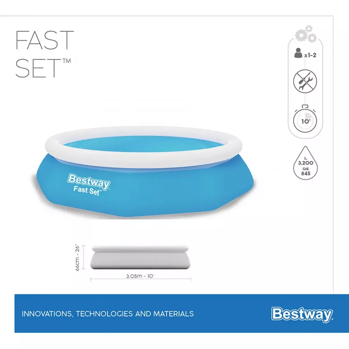 Бассейн надувной 305x66 см с фильтром-насосом BESTWAY 57458 Бассейн надувной 305x66 см с фильтром-насосом BESTWAY 57458