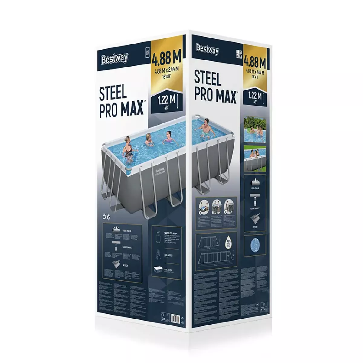 Бассейн каркасный 488x244x122 см с фильтром и аксессуарами BESTWAY 56671 Бассейн каркасный 488x244x122 см с фильтром и аксессуарами BESTWAY 56671